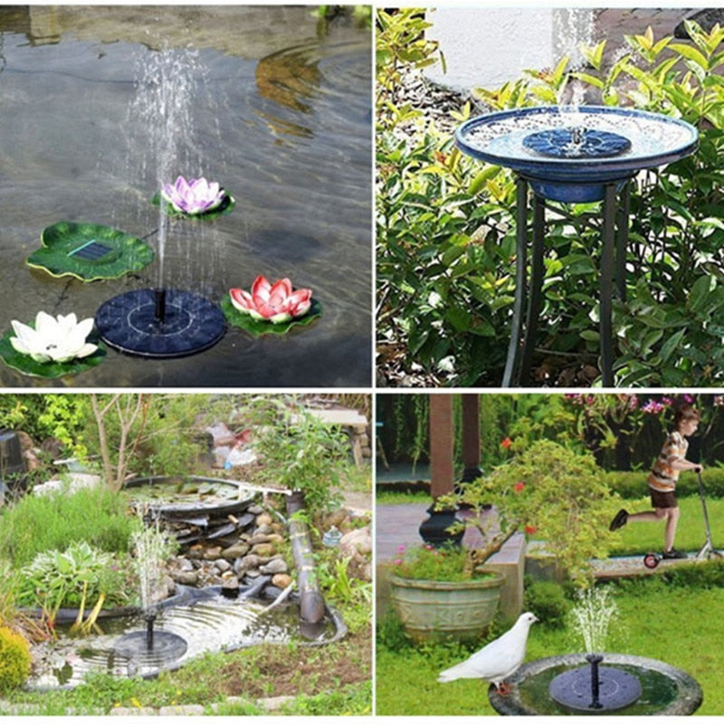 Floating Solar Panel Water Fountain For Garden